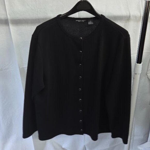 Reference Point, size PXL, black button up cardigan - Picture 1 of 4